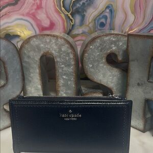 🥳 Kate Spade Navy Blue Slim Wallet EUC